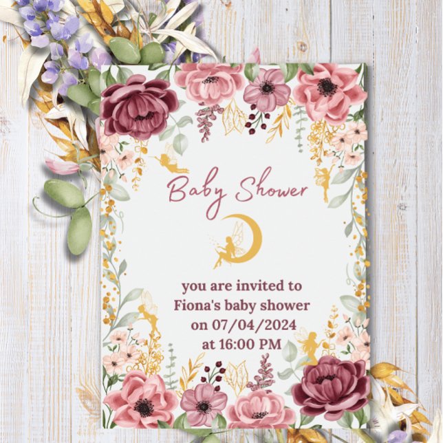 Fairy Girl Baby shower fleur Jardin Invitation (Créateur téléchargé)