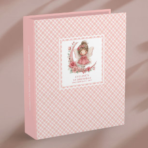 Fairy Girl Birthday Blush Pink Floral Memory Album Binder