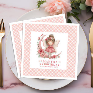Fairy Girl Birthday Blush Pink Floral napkins
