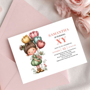 Fairy Girl Birthday Cute Whimsical Pink invitation