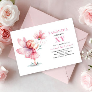 Fairy Girl Birthday Whimsy Blush Pink invitation