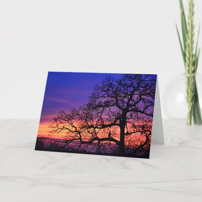 Fairy Girl On Tree Silhouette Note Card (Front)