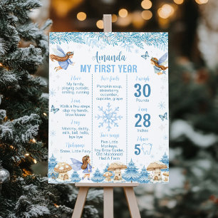 Fairy Girl Winter Garden Birthday Milestone Sign