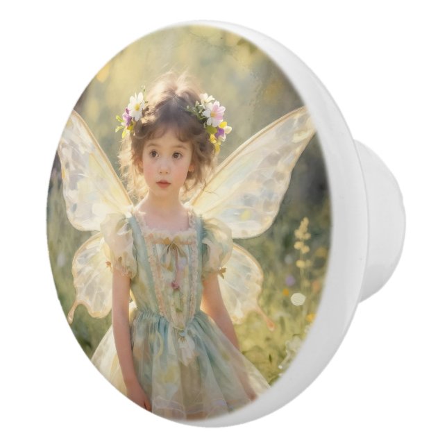 Fairy Girl with Butterfly| Fairytale Ceramic Knob (Right)