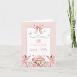 Fairy Girls Magic Twins Carte de voeux Anniversair