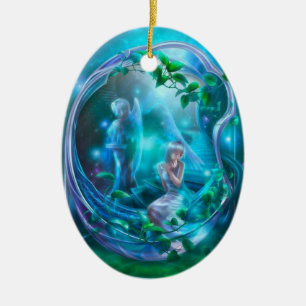Fairy - Girly Digital Art Ceramic Ornament
