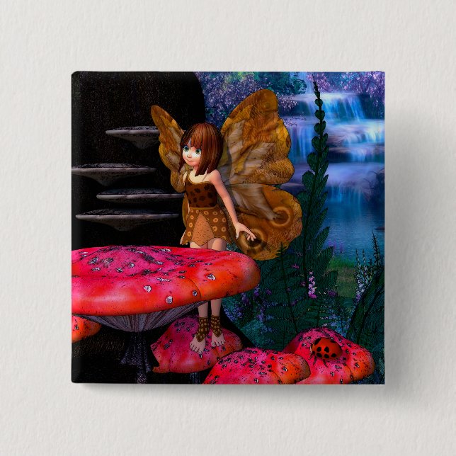 Fairy Glen 2 Inch Square Button (Front)
