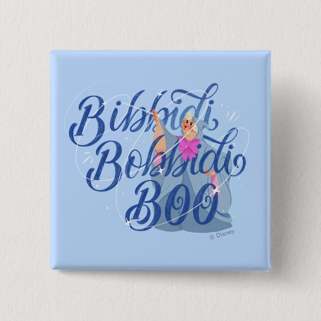 Fairy Godmother - Bibbidi Bobbidi Boo 2 Inch Square Button (Front)