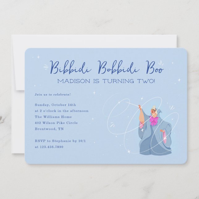 Fairy Godmother Bibbidi Bobbidi Boo Birthday Invitation (Front)