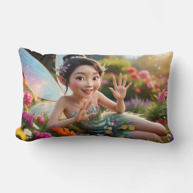 Fairy Greetings  Lumbar Pillow (Front)