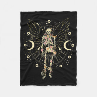 Fairy Grunge Fairycore Aesthetic Butterfly Skeleto Fleece Blanket