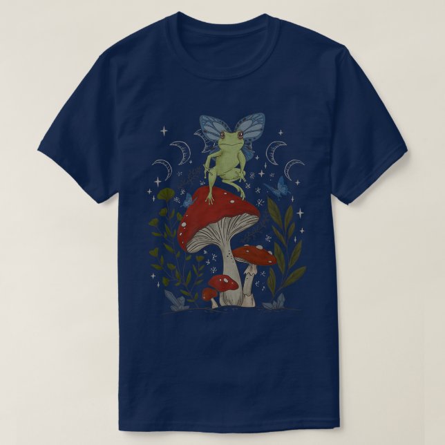 Fairy Grunge Fairycore Esthetic Frog Butterfly Mu T-Shirt (Design Front)