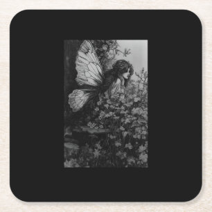 Fairy Grunge Goblincore Cottagecore Fairycore Square Paper Coaster