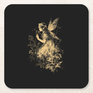 Fairy Grunge Goblincore Cottagecore Fairycore Whim Square Paper Coaster