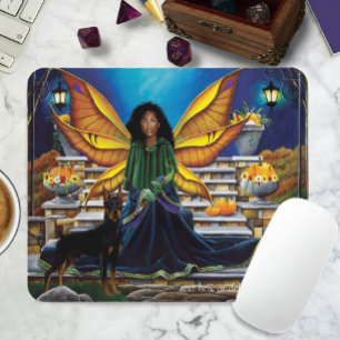 Fairy Guardian Doberman Dog Mouse Pad