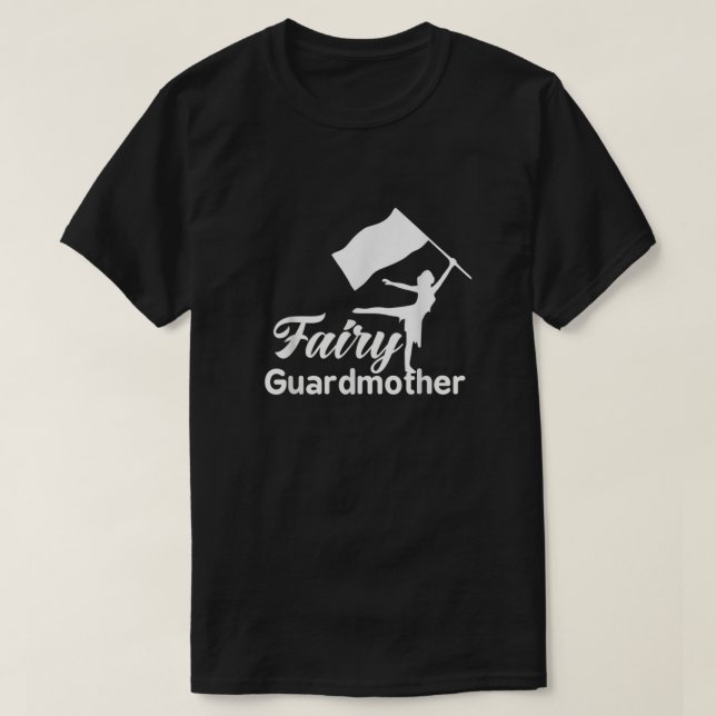 Fairy Guardmother Colour Guard Mom   Flag Girl Sil T-Shirt (Design Front)