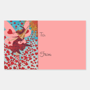 Fairy Hearts CHANGE COLOR ~ Square Stickers