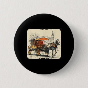 Fairy Horse Carriage in Old Town Costume 2 Inch Round Button
