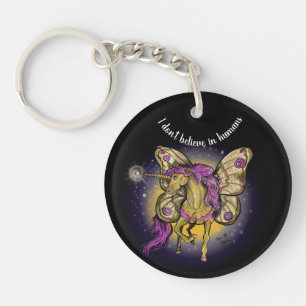 Fairy Horse Yellow Emperor Moth Keychain
