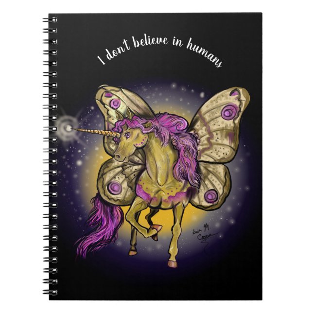 Fairy Horse Yellow Emperor Moth Notebook (Front)