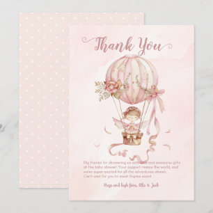 Fairy Hot Air Balloon Girl Baby Shower Thank You 