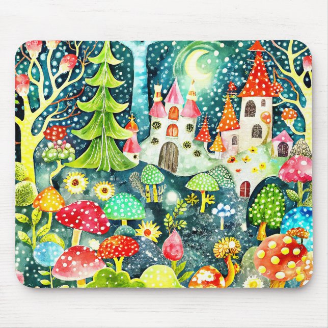 Fairy Houses and Mushrooms Mouse Pad (Front)