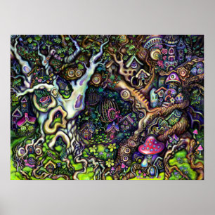 Fairy Houses Village Trees Marianne O Art Print