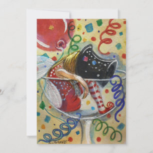 Fairy in a Champagne Glass. Holiday Card