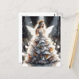 Fairy in a Fashion Show Dress Made From Chip Bags Postcard
