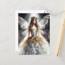 Fairy in a Fashion Show Dress Made From plastic