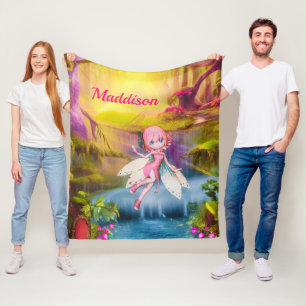 Fairy In A Magical Forest Fleece Blanket