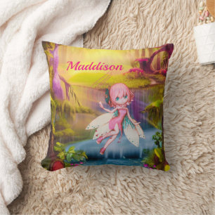 Fairy In A Magical Forest Throw Pillow