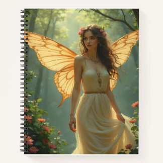 Fairy in a White Dress in the Forest Notebook