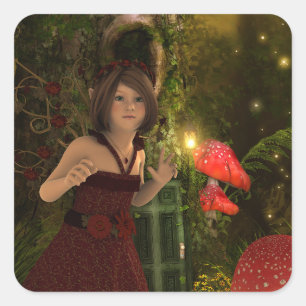 Fairy in Red Dress Sticker