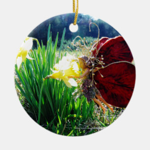 Fairy in the Daffodils Ceramic Ornament