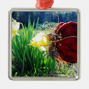 Fairy in the Daffodils Metal Ornament