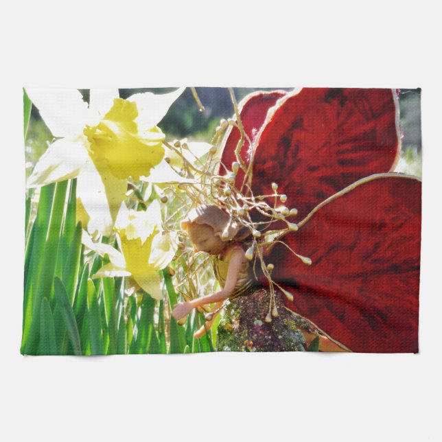 Fairy in the flowers kitchen towel (Horizontal)