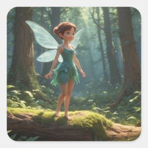 Fairy in the Forest Square Sticker