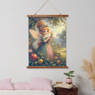 Fairy In The Garden Hanging Tapestry