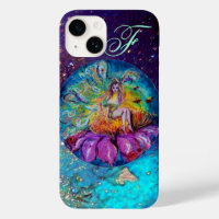 FAIRY IN THE NIGHT Blue Teal Monogram