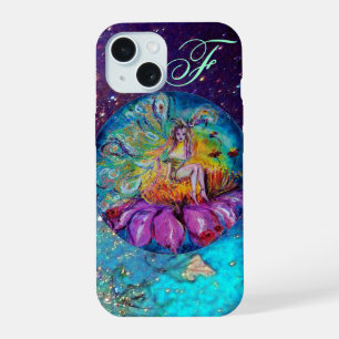 FAIRY IN THE NIGHT   Blue Teal Monogram iPhone 15 Case