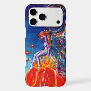 FAIRY IN THE NIGHT SITTING ON RED FLOWER Monogram