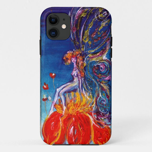 FAIRY IN THE NIGHT SITTING ON RED FLOWER Monogram Case-Mate iPhone Case (Back)
