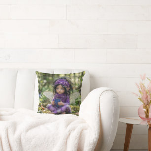 Fairy In The Purple Throw Pillow
