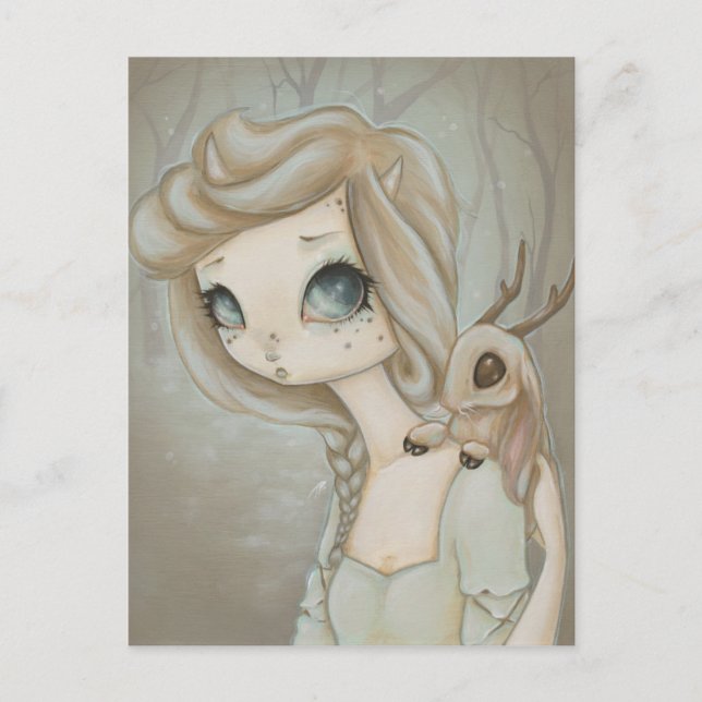 Fairy Jackalope - imaginaire fairy art carte posta (Devant)