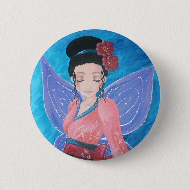 - Fairy kimono swipes in 2 Inch Round Button (Front)