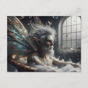Fairy King Takes a Bath in a Golden Tub Postcard