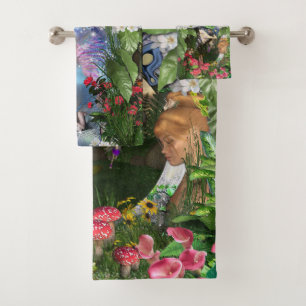 Fairy Kingdom forest dreamland fantasy stories Bath Towel Set