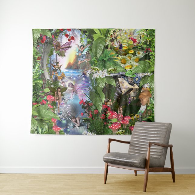 Fairy Kingdom forest dreamland fantasy stories Tapestry (In Situ (Horizontal))