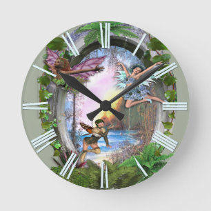 Fairy Kingdom Round Clock